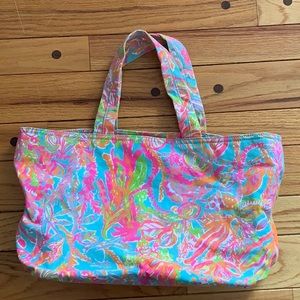 Lilly Pulitzer canvas beach tote